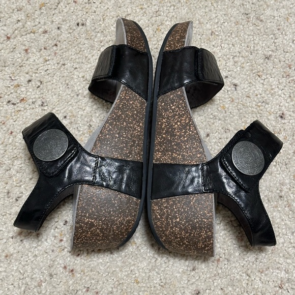 ABEO Una black leather sandals size 7.5 - Picture 4 of 11